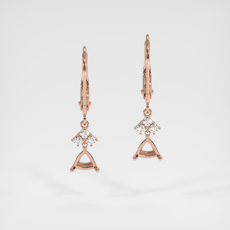 14K Rose Gold Accent Stones Earring Setting