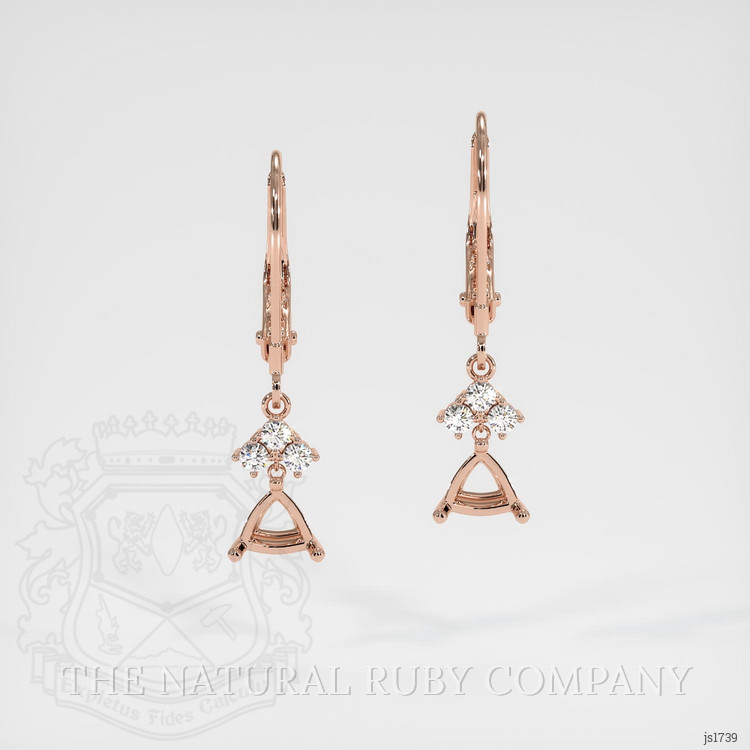 14K Rose Gold Accent Stones Earring Setting