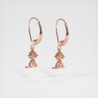 14K Rose Gold Accent Stones Earring Setting Image