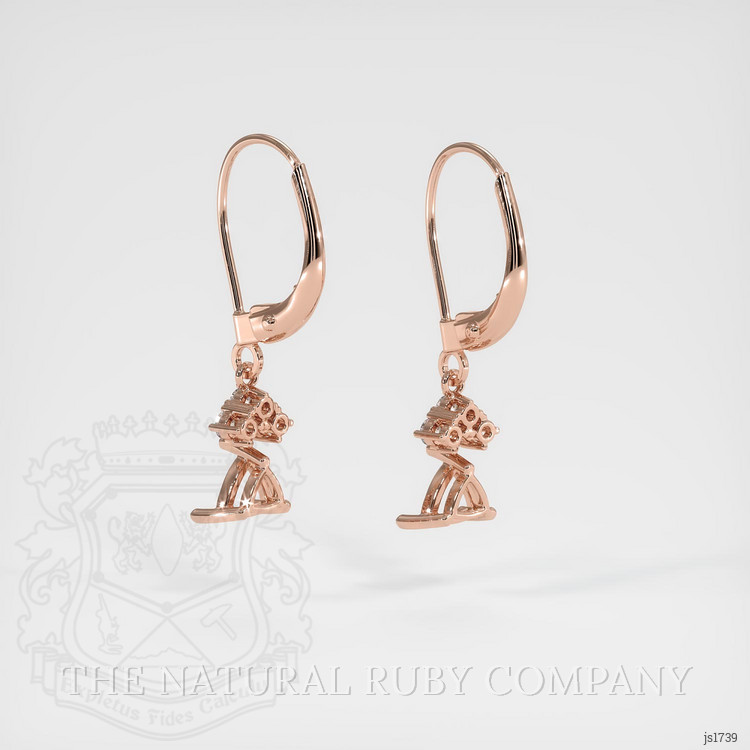 14K Rose Gold Accent Stones Earring Setting