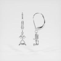 14K White Gold Accent Stones Earring Setting Image