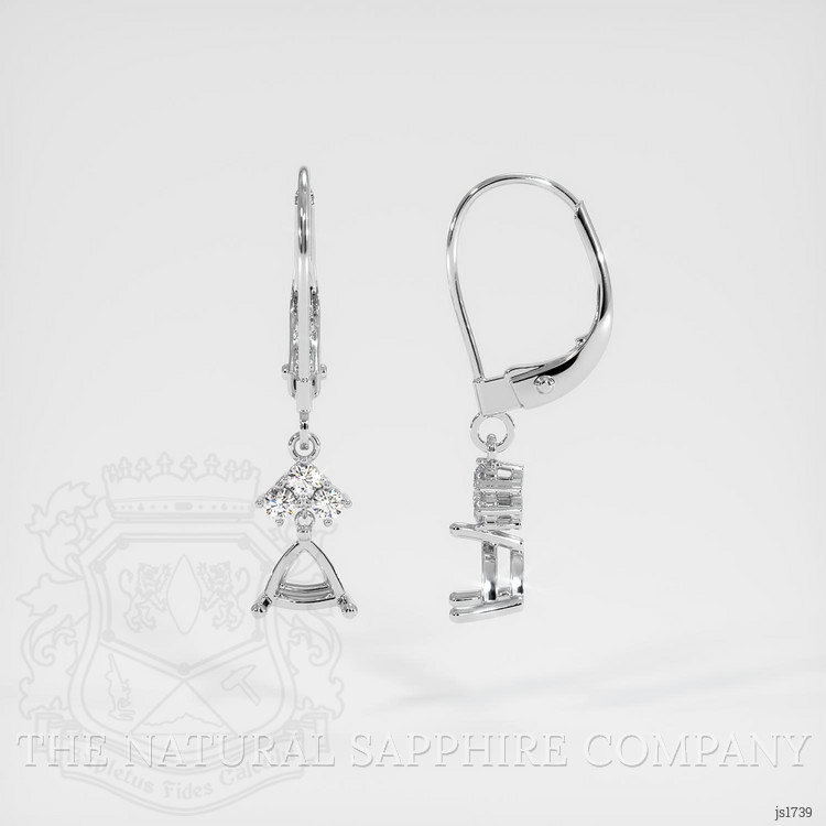 14K White Gold Accent Stones Earring Setting