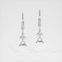 14K White Gold Accent Stones Earring Setting Image