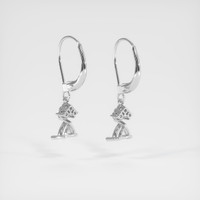 14K White Gold Accent Stones Earring Setting Image