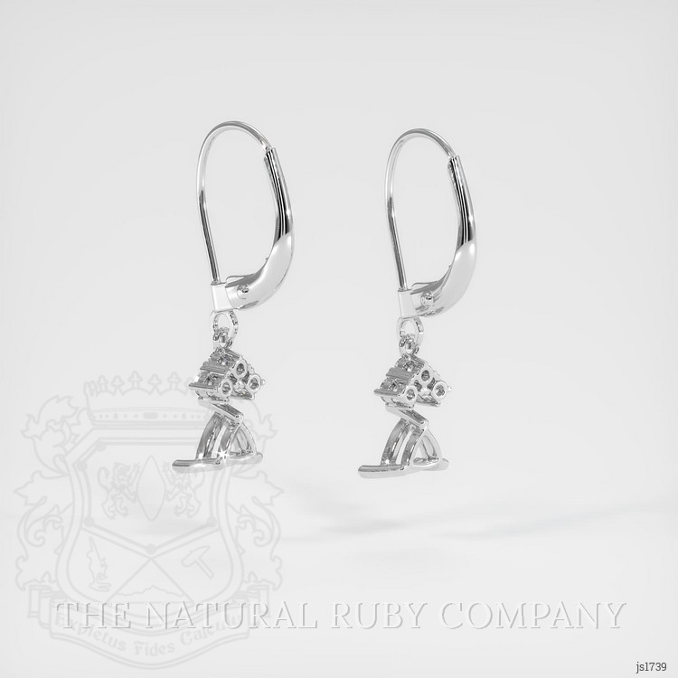 14K White Gold Accent Stones Earring Setting