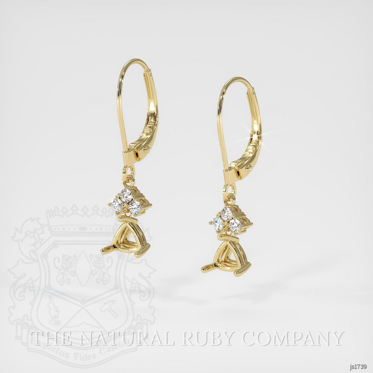 14K Yellow Gold Accent Stones Earring Setting