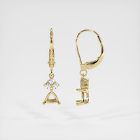 14K Yellow Gold Accent Stones Earring Setting Image