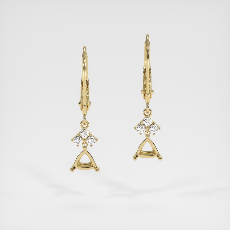 14K Yellow Gold Accent Stones Earring Setting