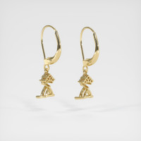 14K Yellow Gold Accent Stones Earring Setting Image
