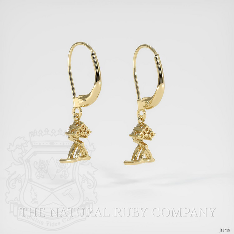 14K Yellow Gold Accent Stones Earring Setting