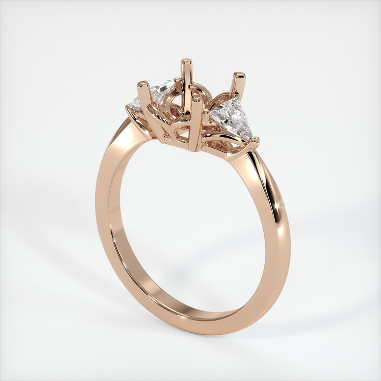 18K Rose Gold Three Stone Ring Setting