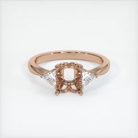 18K Rose Gold Three Stone Ring Setting Image