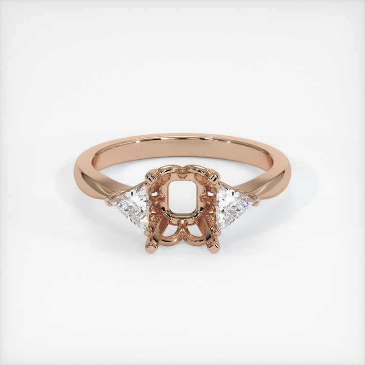 18K Rose Gold Three Stone Ring Setting