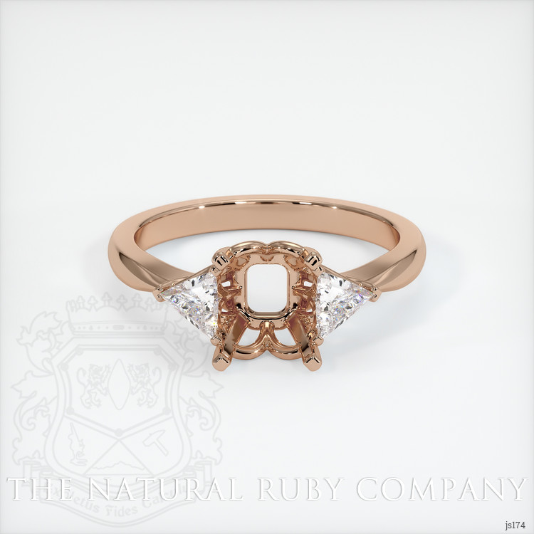 18K Rose Gold Three Stone Ring Setting