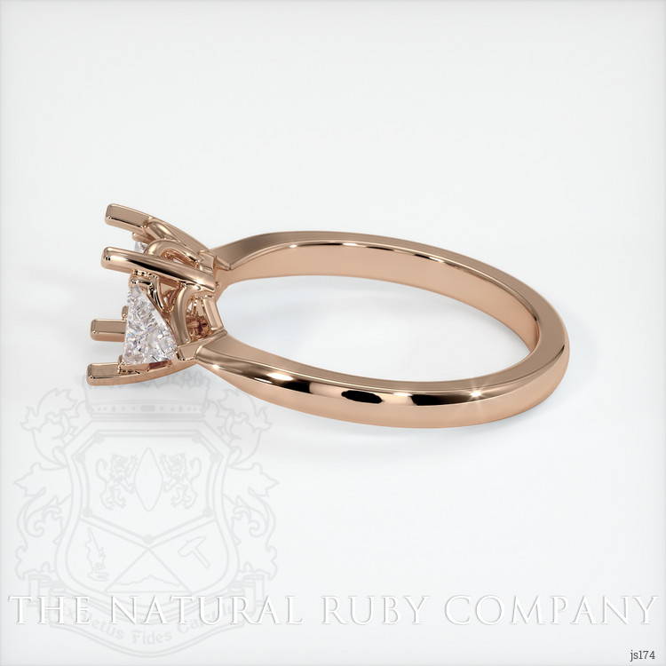 18K Rose Gold Three Stone Ring Setting