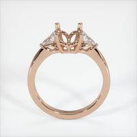 18K Rose Gold Three Stone Ring Setting Image