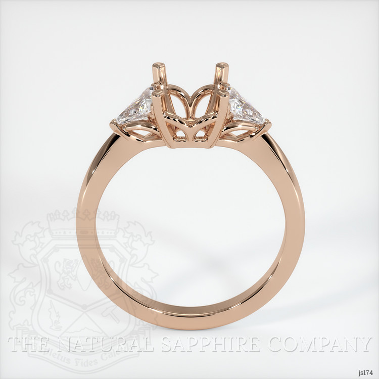18K Rose Gold Three Stone Ring Setting