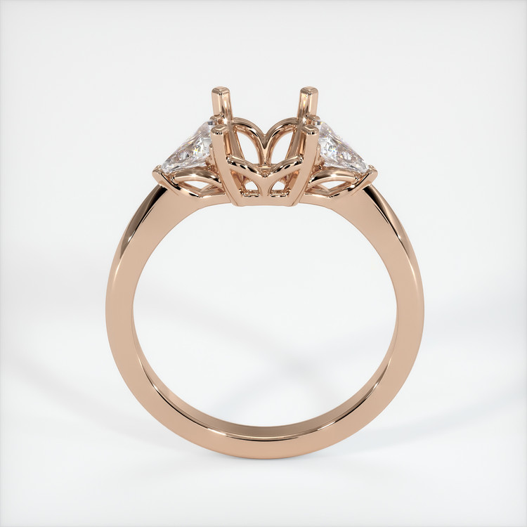 18K Rose Gold Three Stone Ring Setting