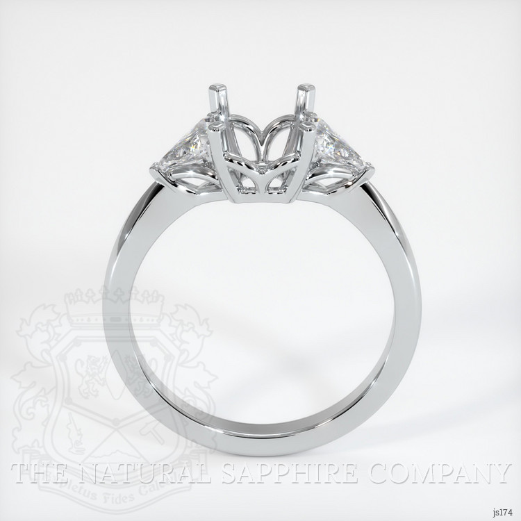 10K White Gold Three Stone Ring Setting