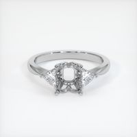 14K White Gold Three Stone Ring Setting Image