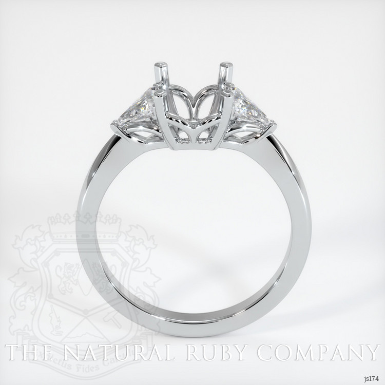 14K White Gold Three Stone Ring Setting
