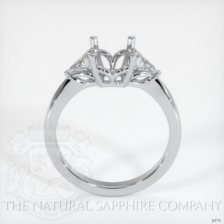 14K White Gold Three Stone Ring Setting