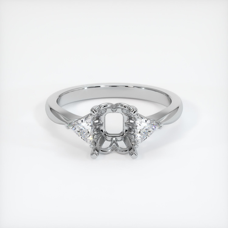 18K White Gold Three Stone Ring Setting