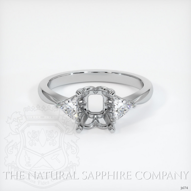 18K White Gold Three Stone Ring Setting