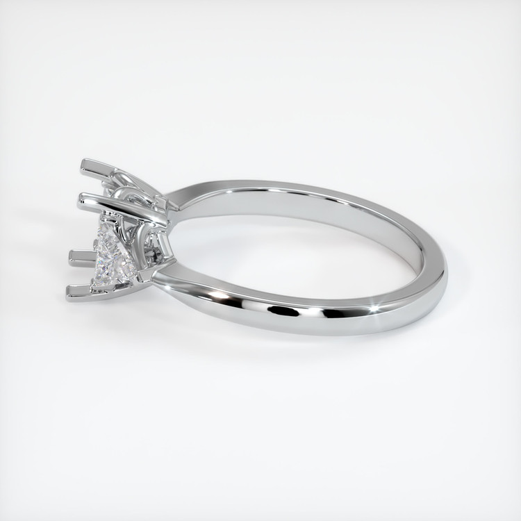 18K White Gold Three Stone Ring Setting