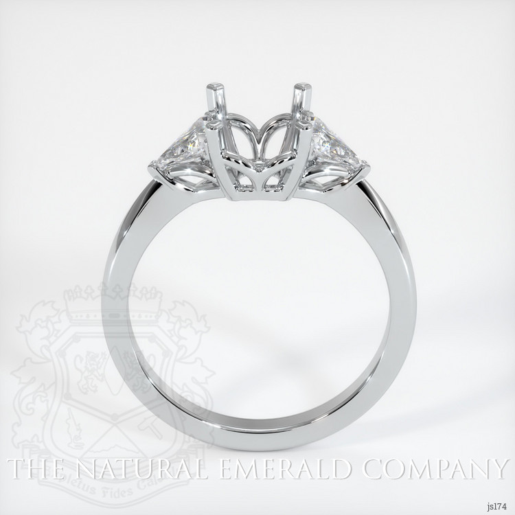 18K White Gold Three Stone Ring Setting