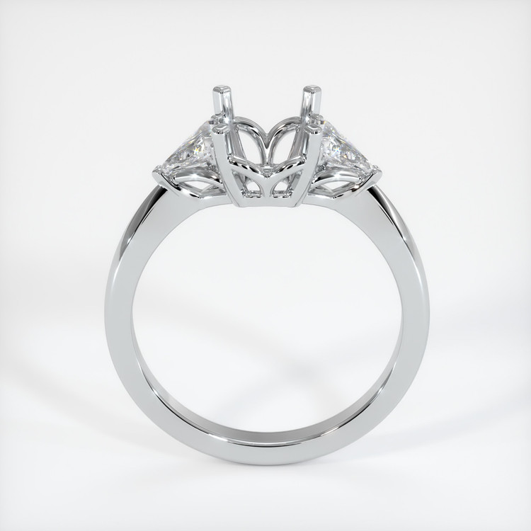 18K White Gold Three Stone Ring Setting