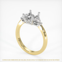 14K White & Yellow Three Stone Ring Setting Video