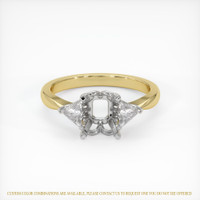 14K White & Yellow Three Stone Ring Setting Image