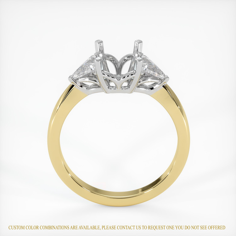 18K White & Yellow Three Stone Ring Setting