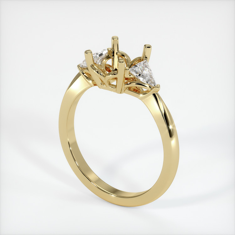 10K Yellow Gold Three Stone Ring Setting