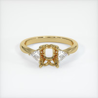 10K Yellow Gold Three Stone Ring Setting Image