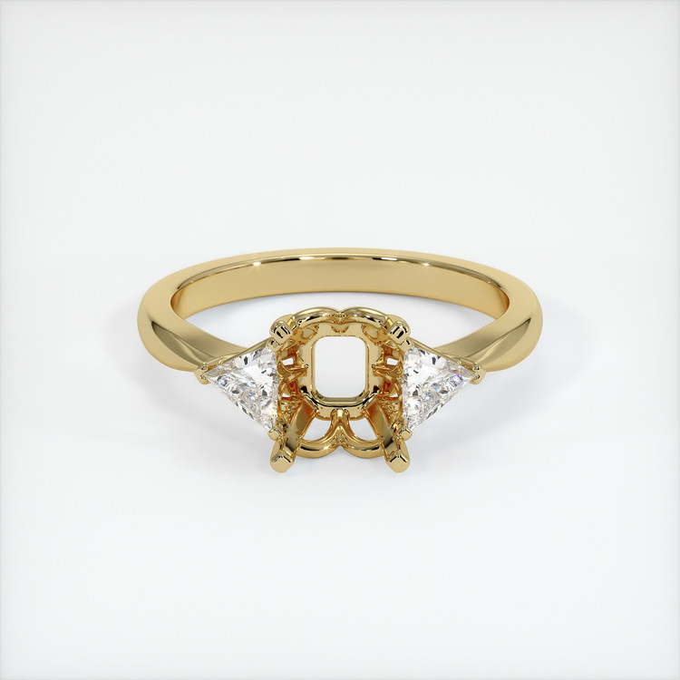10K Yellow Gold Three Stone Ring Setting