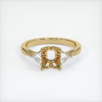 14K Yellow Gold Three Stone Ring Setting Image