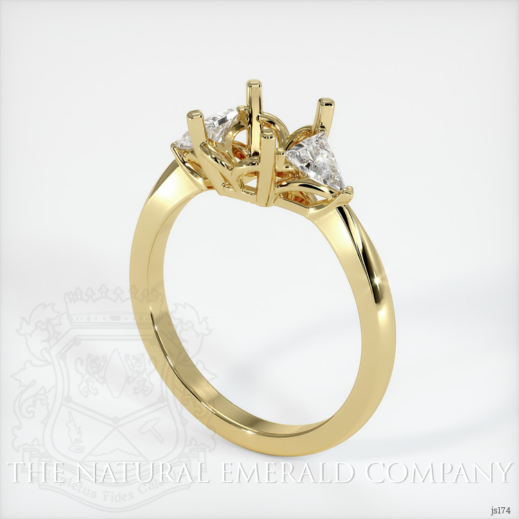 18K Yellow Gold Three Stone Ring Setting