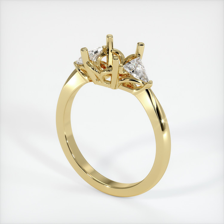 18K Yellow Gold Three Stone Ring Setting