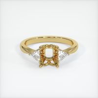 18K Yellow Gold Three Stone Ring Setting Image