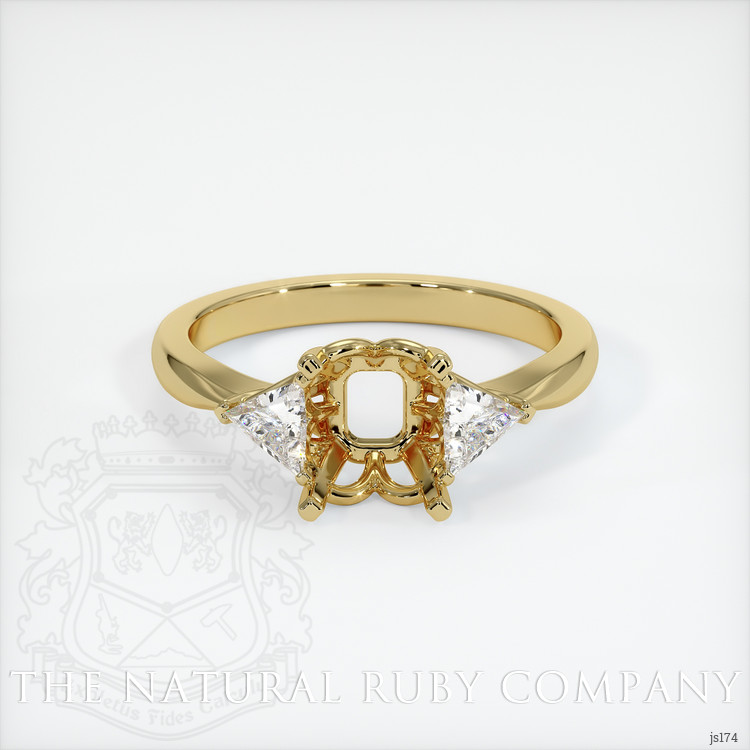 18K Yellow Gold Three Stone Ring Setting