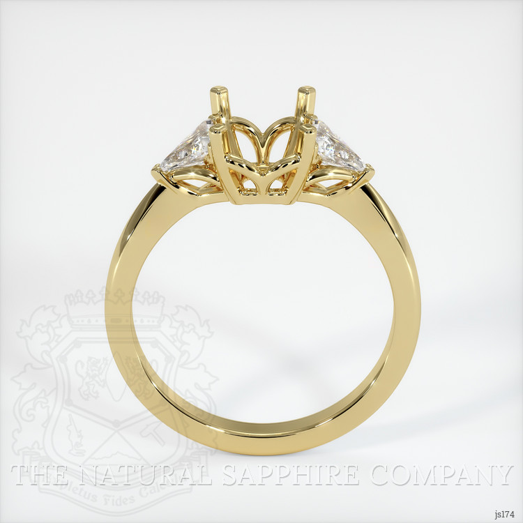 18K Yellow Gold Three Stone Ring Setting