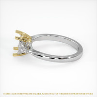 14K Yellow & White Three Stone Ring Setting Image