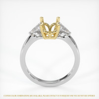 14K Yellow & White Three Stone Ring Setting Image