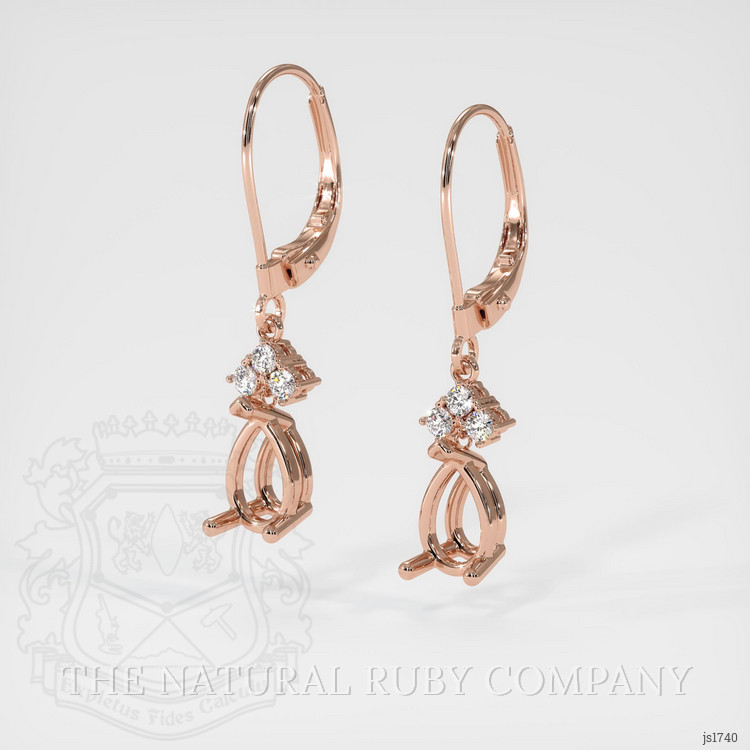 14K Rose Gold Accent Stones Earring Setting