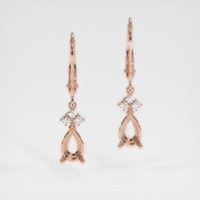 14K Rose Gold Accent Stones Earring Setting Image