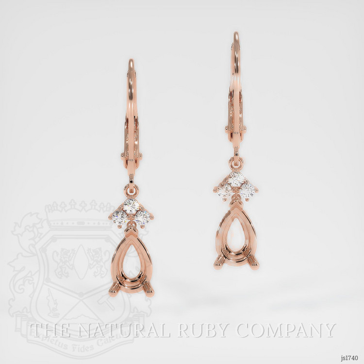 14K Rose Gold Accent Stones Earring Setting