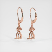 14K Rose Gold Accent Stones Earring Setting Image