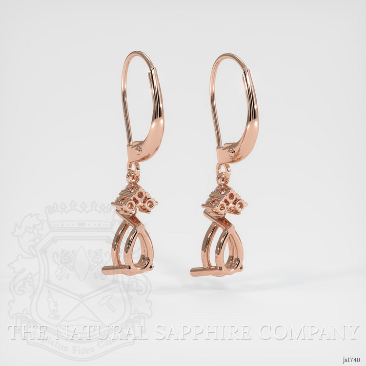 14K Rose Gold Accent Stones Earring Setting